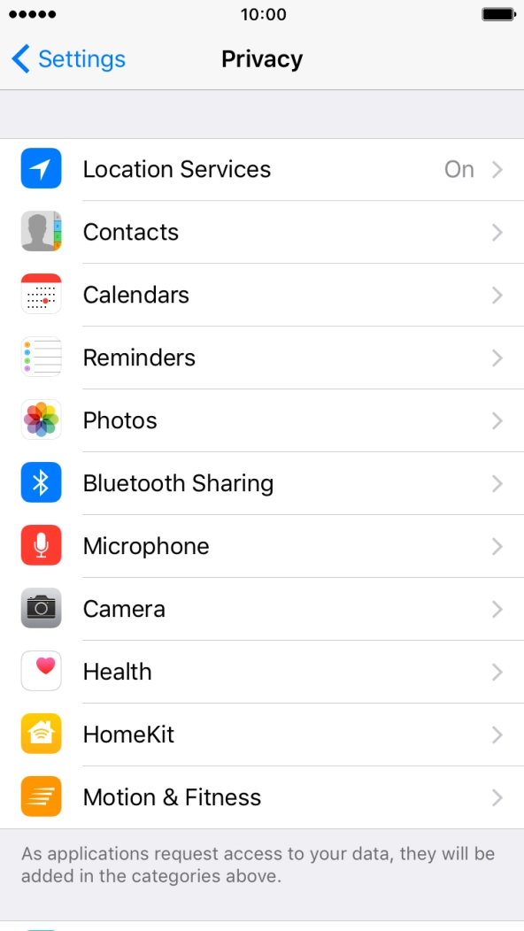 Press Location Services.