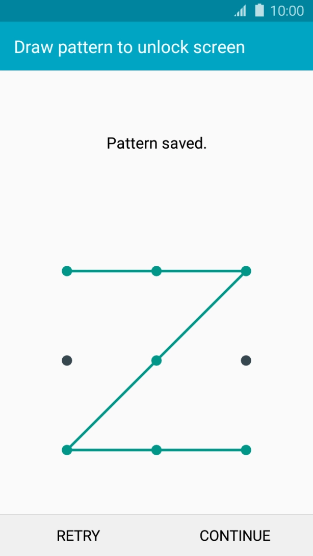 Slide your finger across the screen to connect at least four points and press CONTINUE.