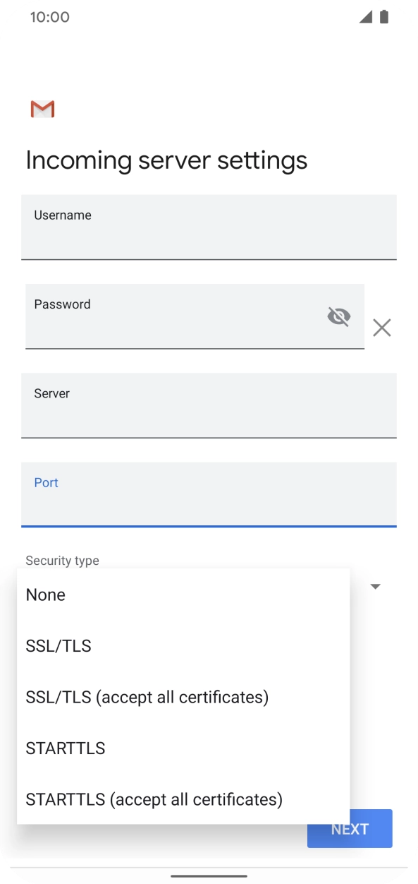Press SSL/TLS (accept all certificates) to turn on the function.