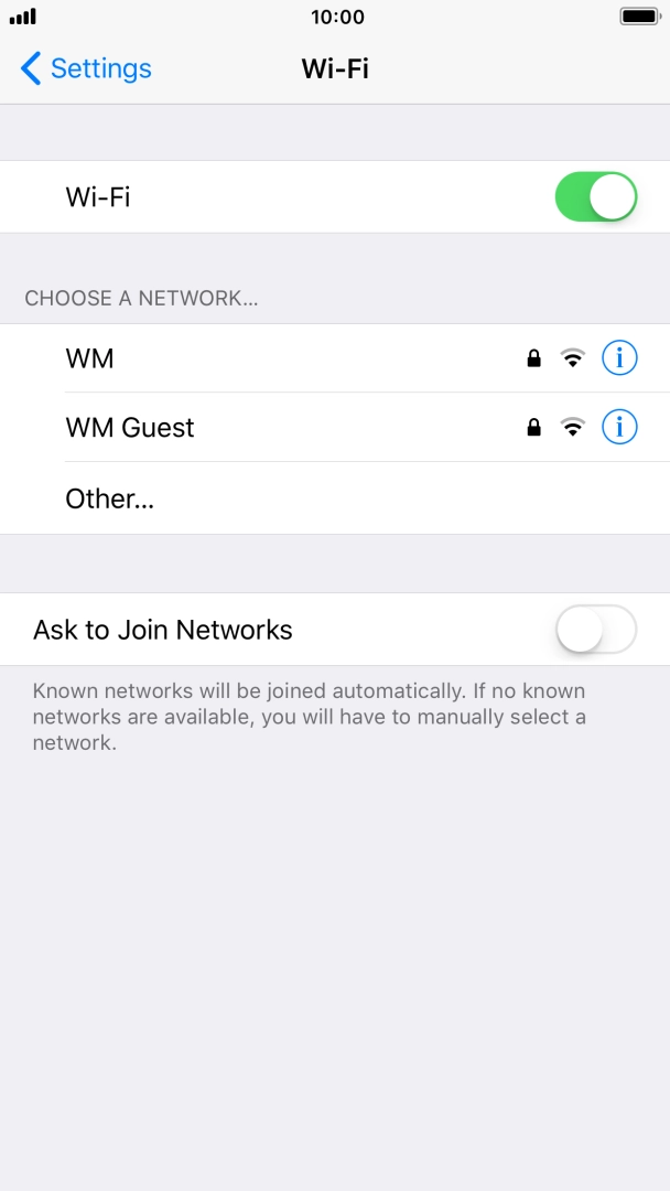Press the required Wi-Fi network and key in the password for the Wi-Fi network.