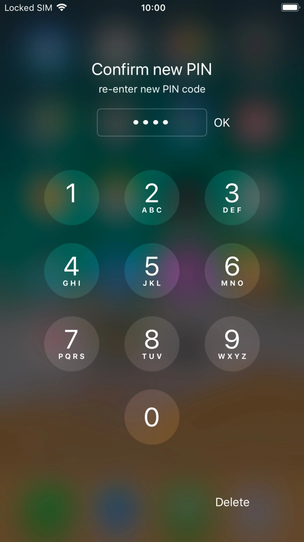 Key in the new PIN again and press OK.