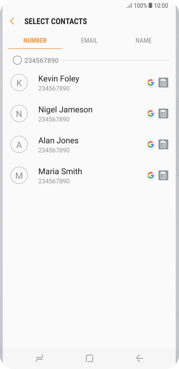 Press the required number.