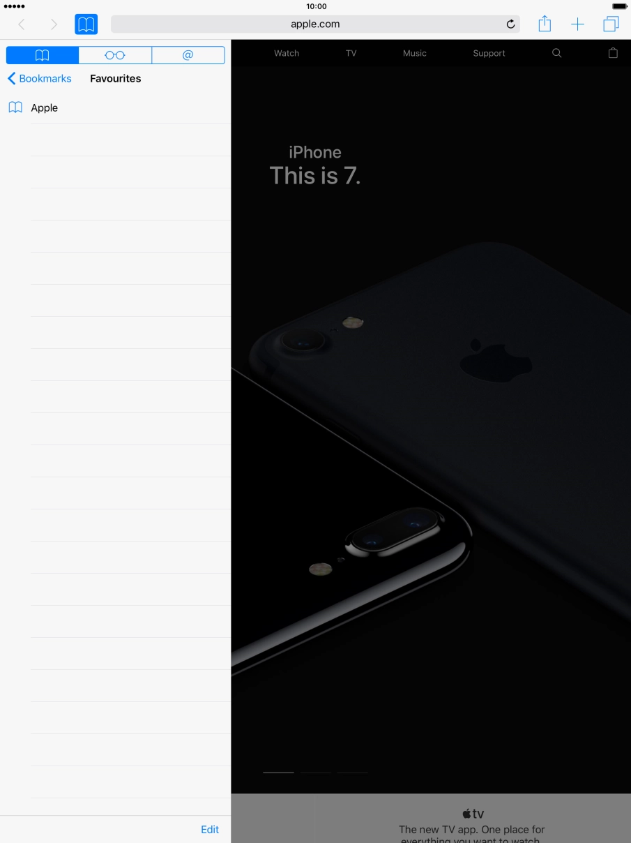 Press the required bookmark.
