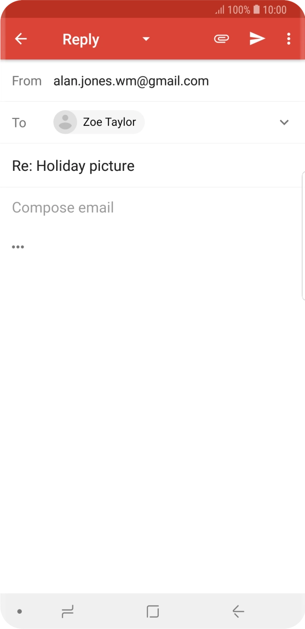 Press the text input field and write the required text.