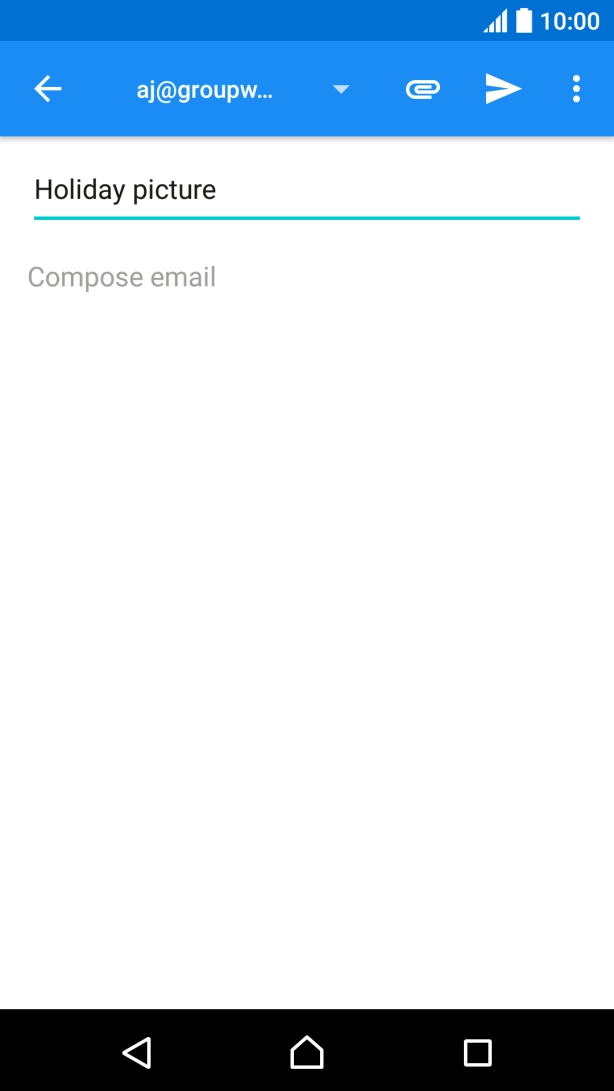 Press the text input field and write the text for your email.