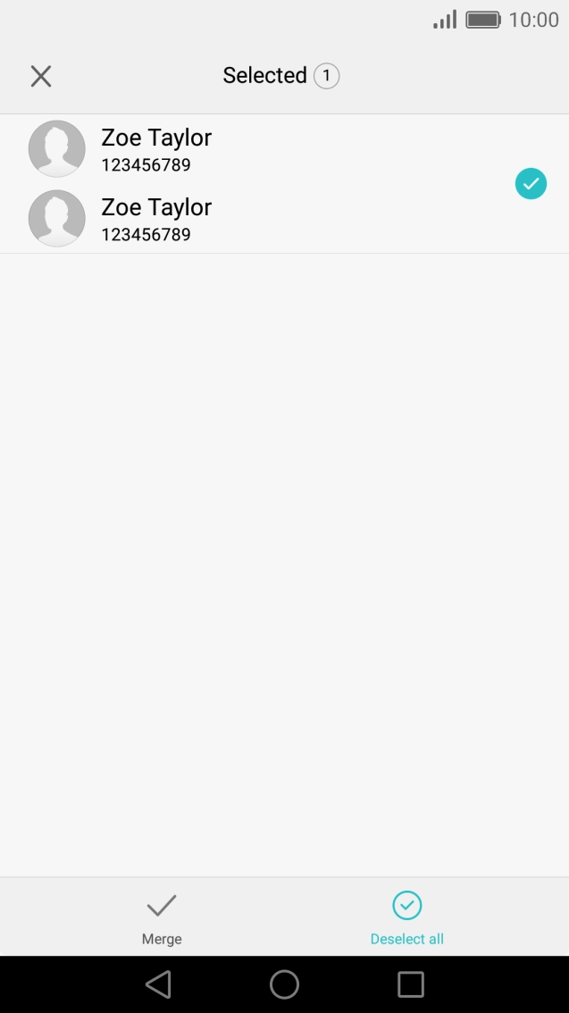 Press the required contacts.