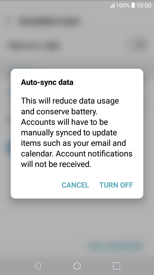 If you turn off the function, press TURN OFF.