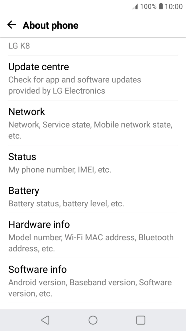 Press Update centre.