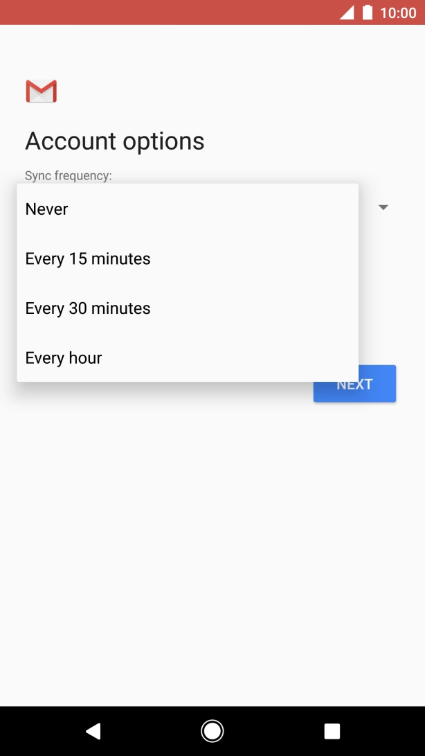 Press the required setting.