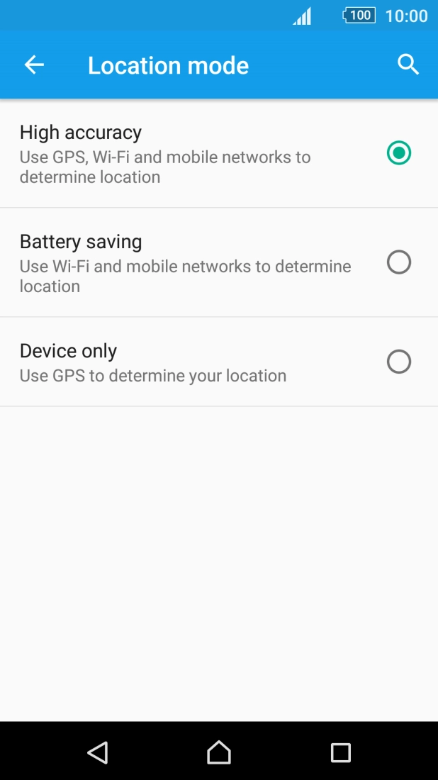 If you select High accuracy, your phone can find your exact position using the GPS satellites, the mobile network and nearby Wi-Fi networks. Satellite-based GPS requires a clear view of the sky. If you select High accuracy, your phone can find your exact position using the GPS satellites, the mobile network and nearby Wi-Fi networks. Satellite-based GPS requires a clear view of the sky.
