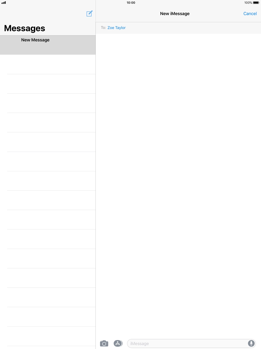 Press the text input field and write the required text.