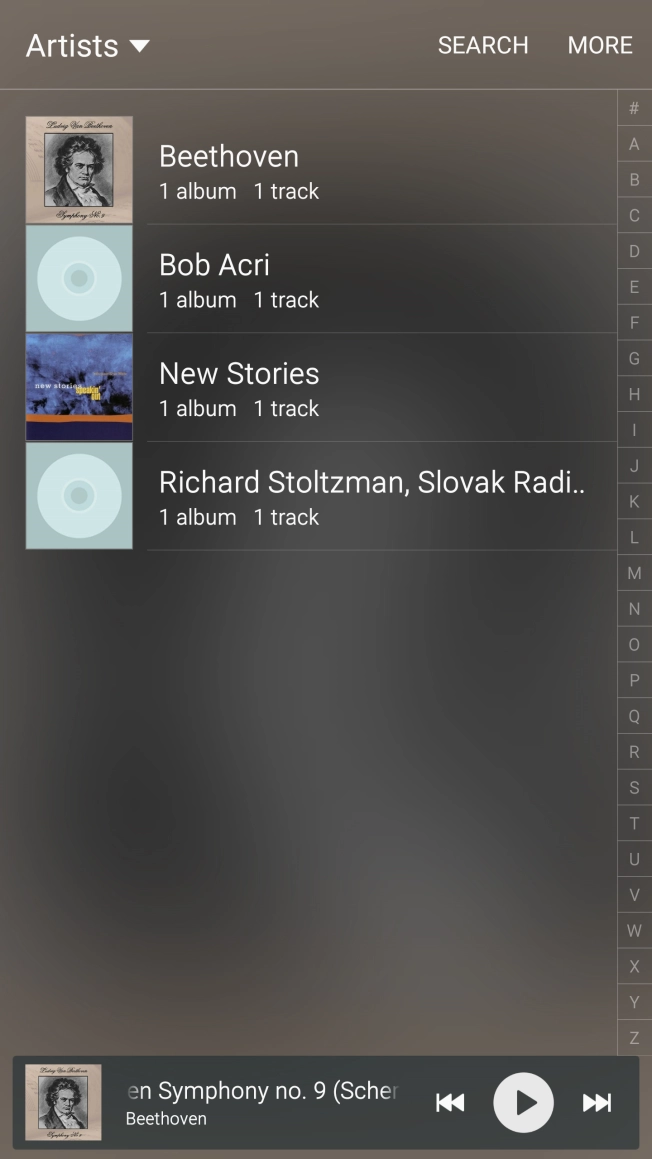 Press the drop down list in the top left corner of the display.