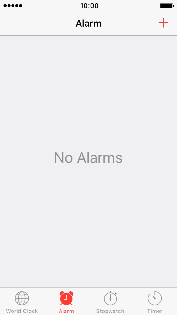 Press the new alarm icon.
