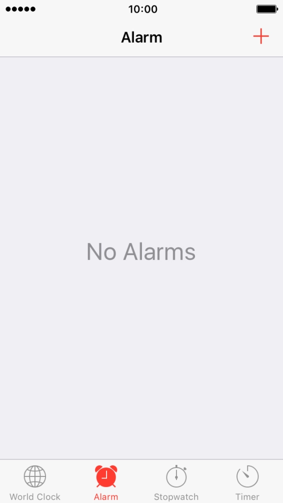 Press the new alarm icon.