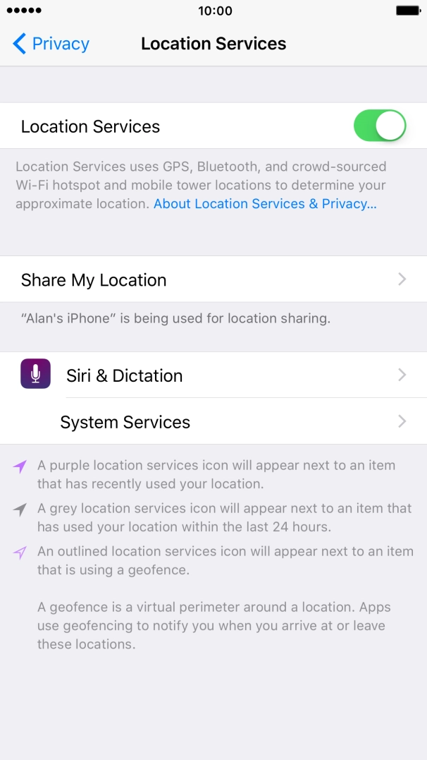 Press the indicator next to 