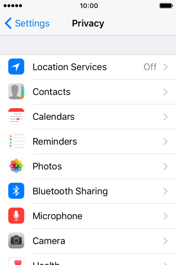 Press Location Services.