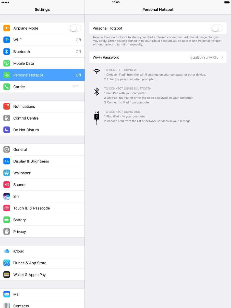 Press the indicator next to 
