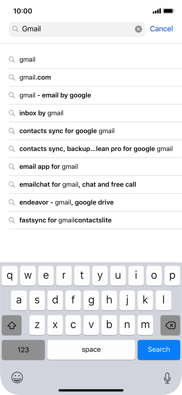 Key in Gmail and press Search.