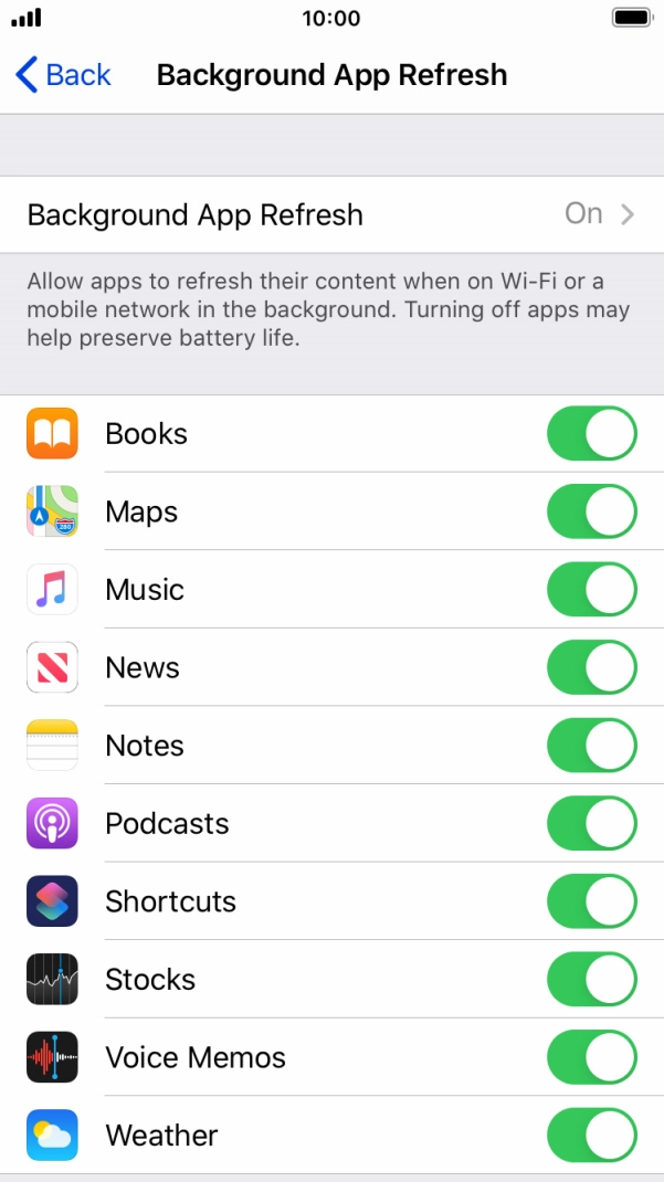 Press Background App Refresh.