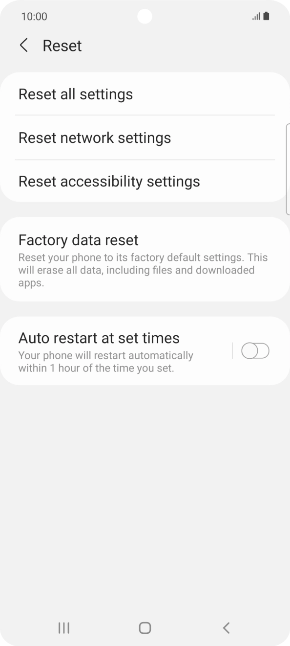 Press Factory data reset. Press Factory data reset.