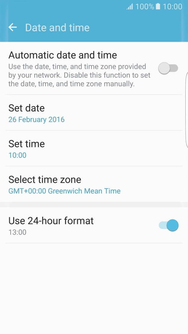 Press Select time zone.
