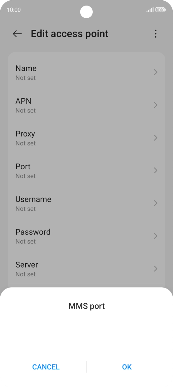 Key in 80 and press OK.
