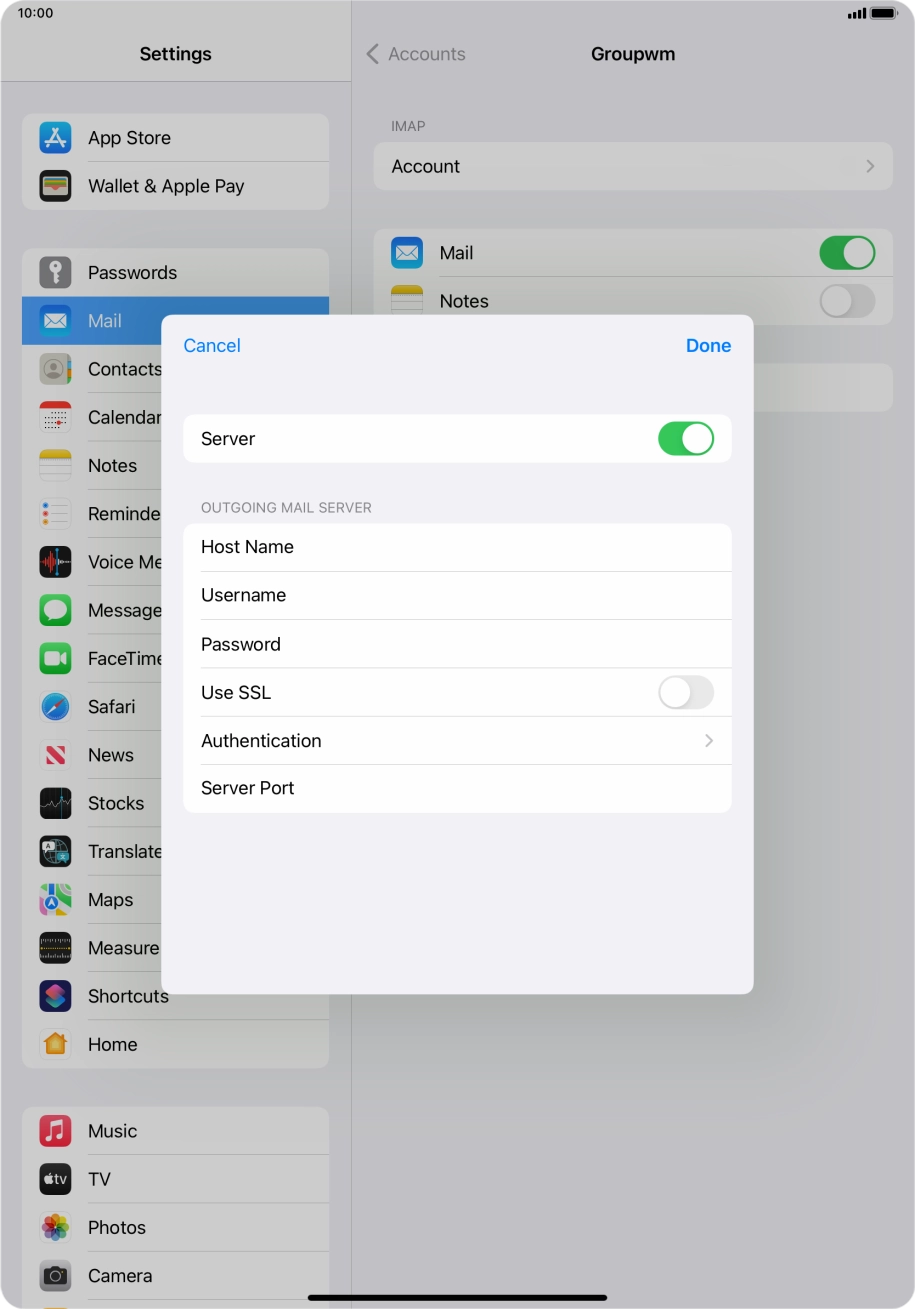 Press the indicator next to 