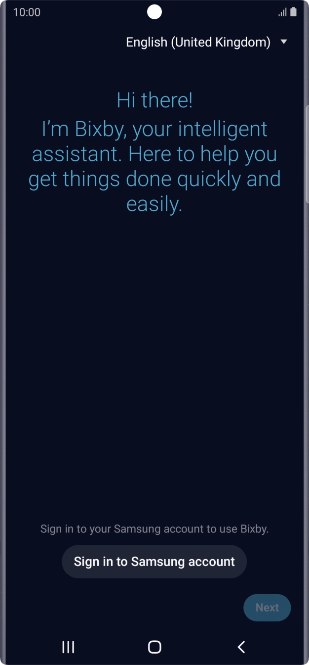 Press Sign in to Samsung account.