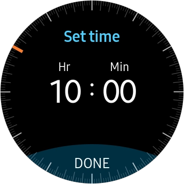 Turn the Rotating bezel right or left to set the required time.