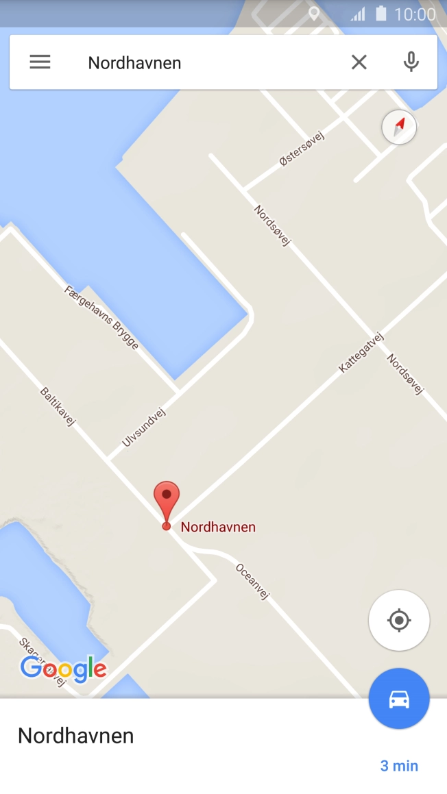 Press the destination at the bottom of the screen.