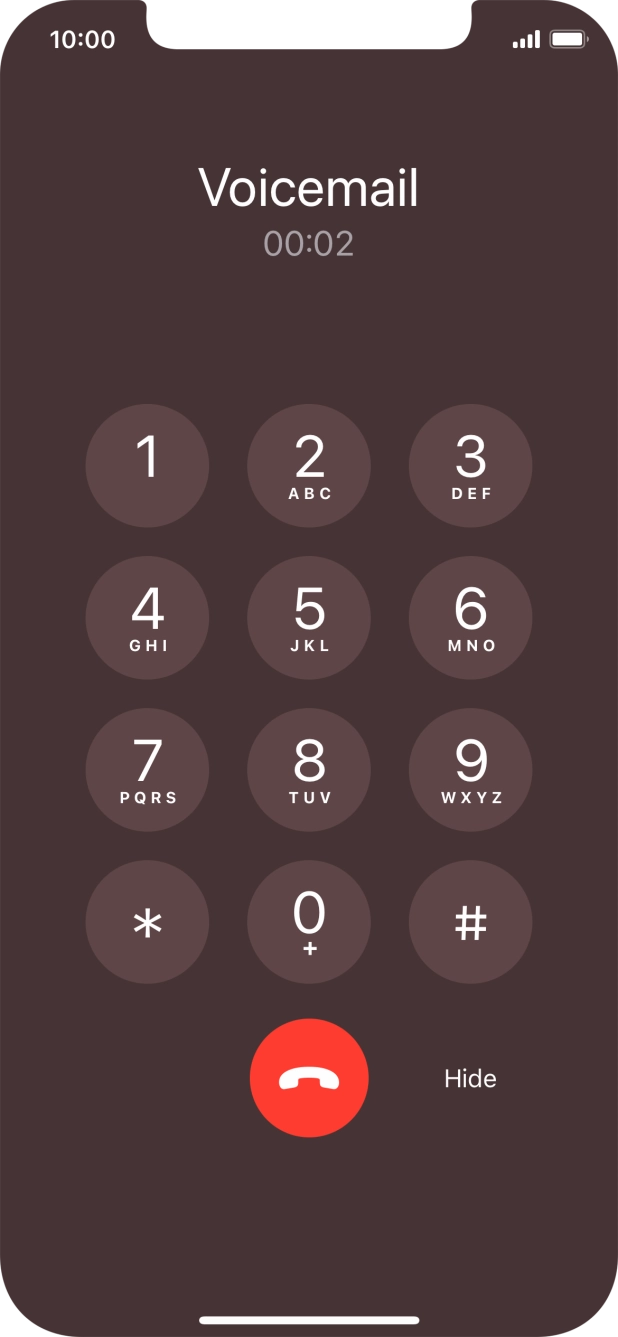 Press the end call icon to end the call.