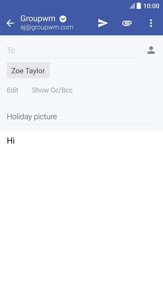 Press the attachment icon.