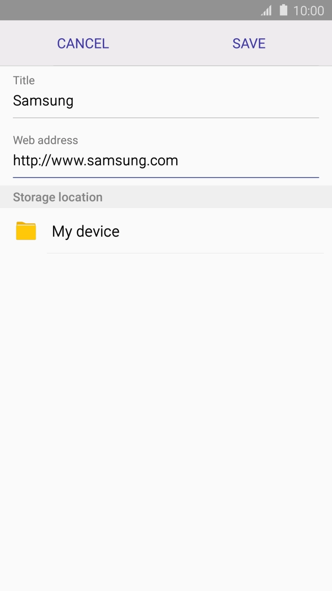 Key in the required name of the bookmark and press SAVE.