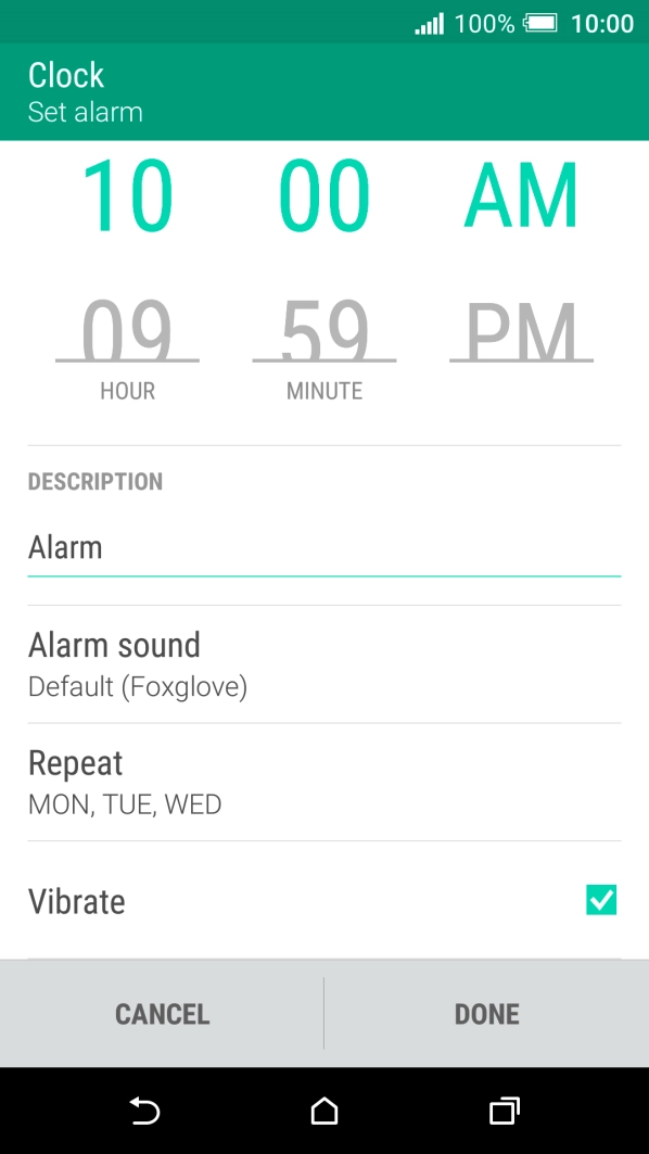 Press Vibrate to turn the function on or off.
