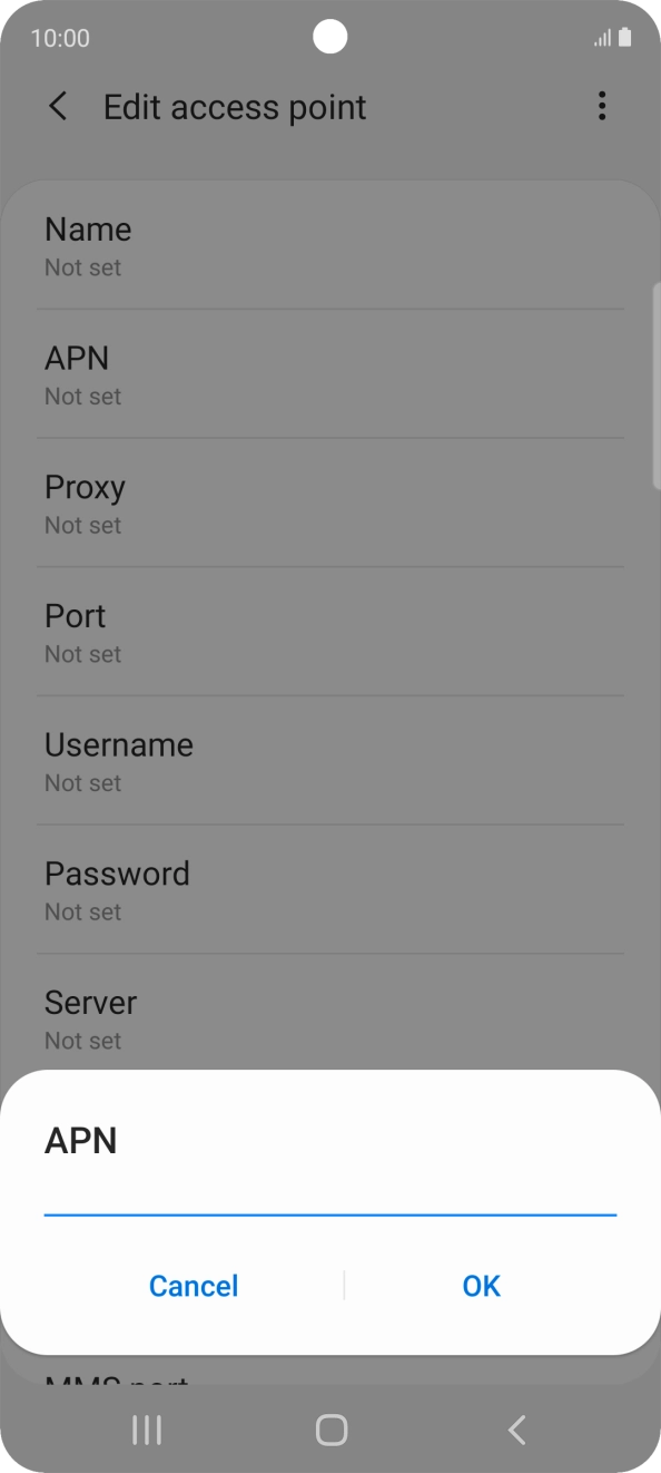 Key in telstra.wap and press OK.