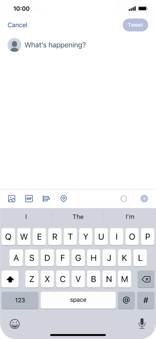 Press the text input field.