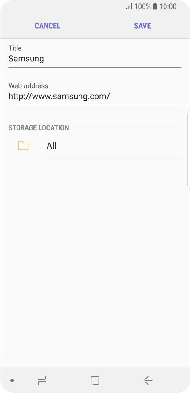 Key in the required name of the bookmark and press SAVE.