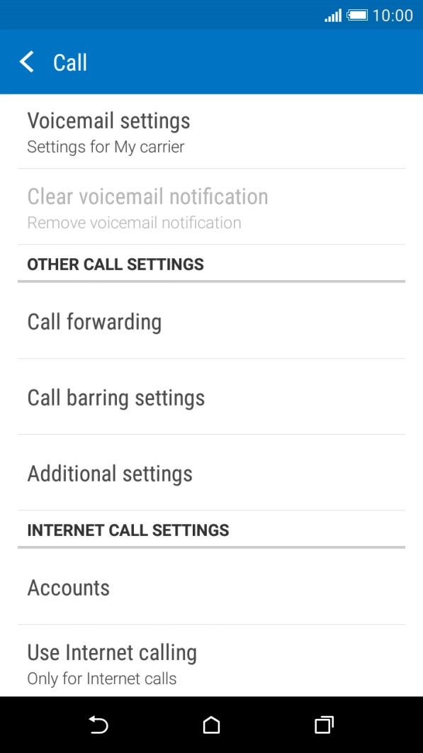 Press Call forwarding.