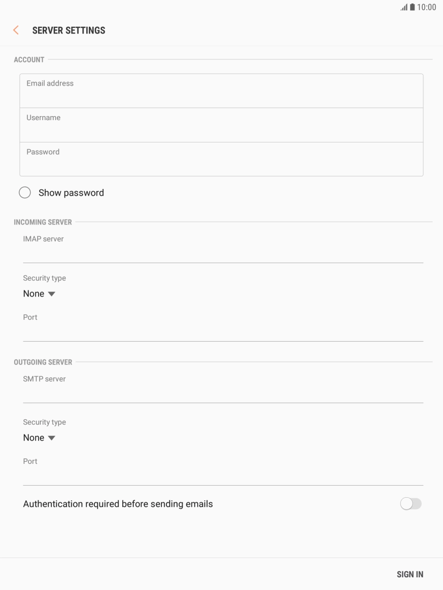Press the field below 
