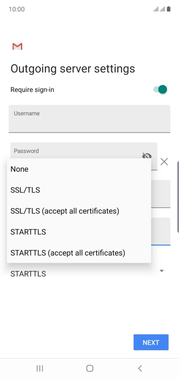 Press SSL/TLS to turn on the function. Press SSL/TLS to turn on the function.