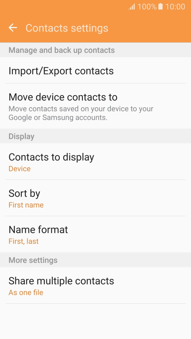 Press Import/Export contacts.