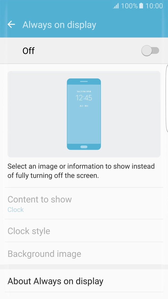Press the indicator to turn the function on or off.