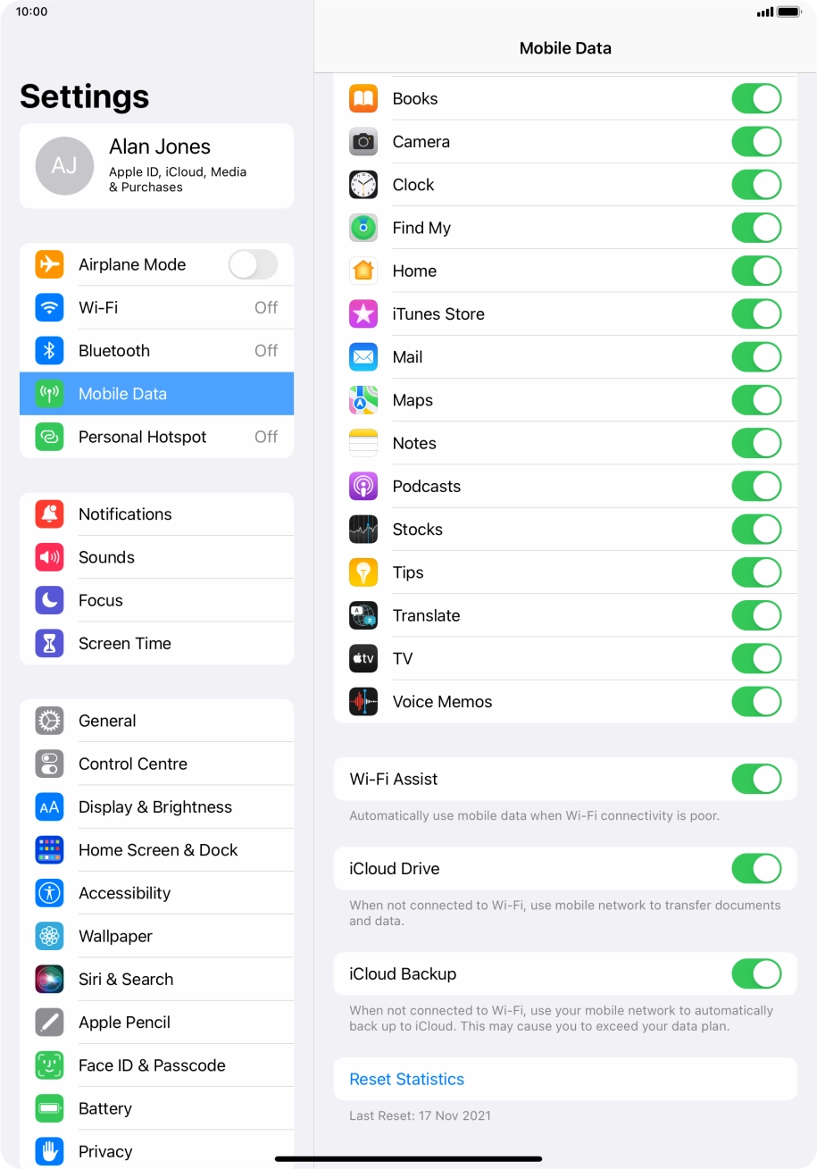 Press the indicator next to 
