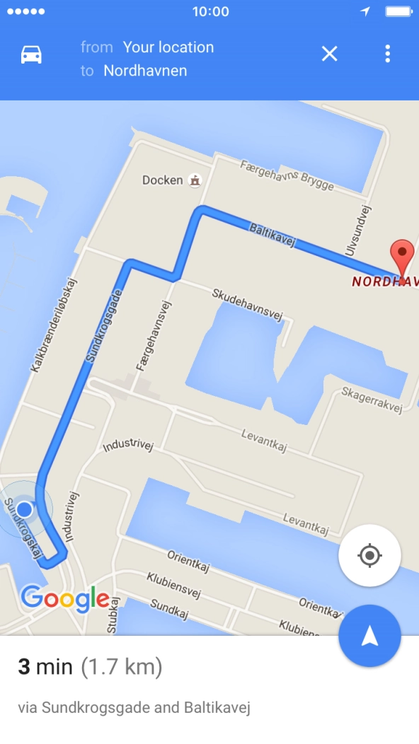 Press the start navigation icon. Press the start navigation icon.