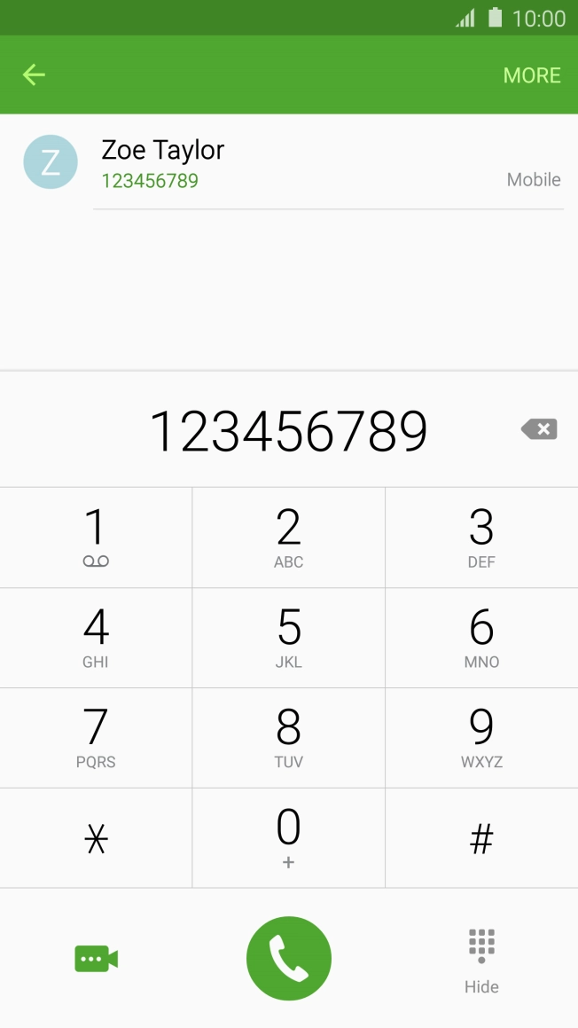 Key in the required number and press the call icon.