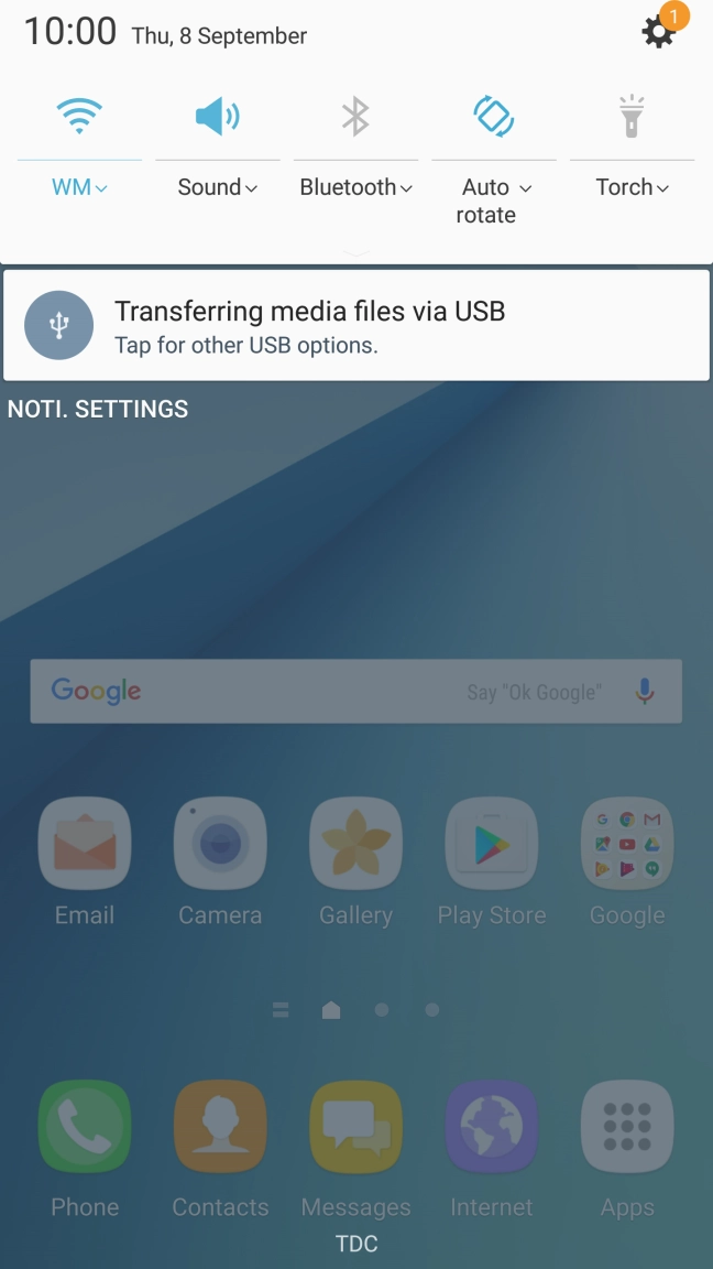 Press the settings icon.
