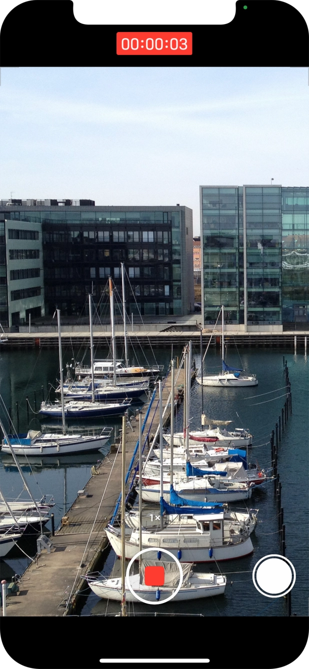 Press the stop icon to stop recording.