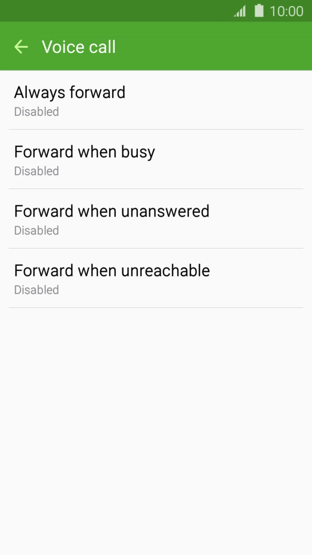 Press the required divert type.