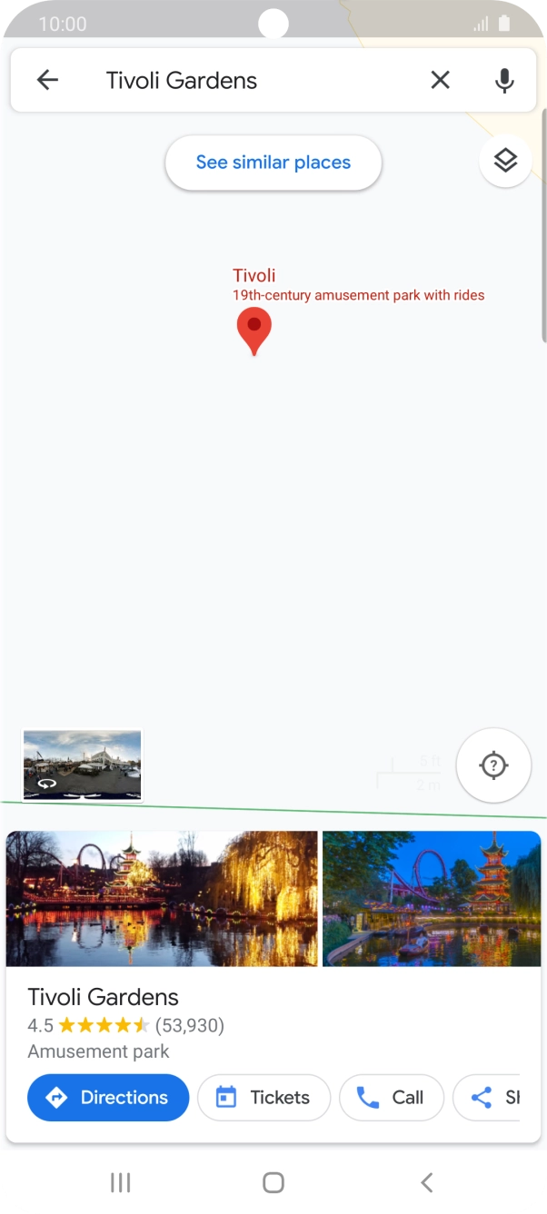 Press the destination at the bottom of the screen.
