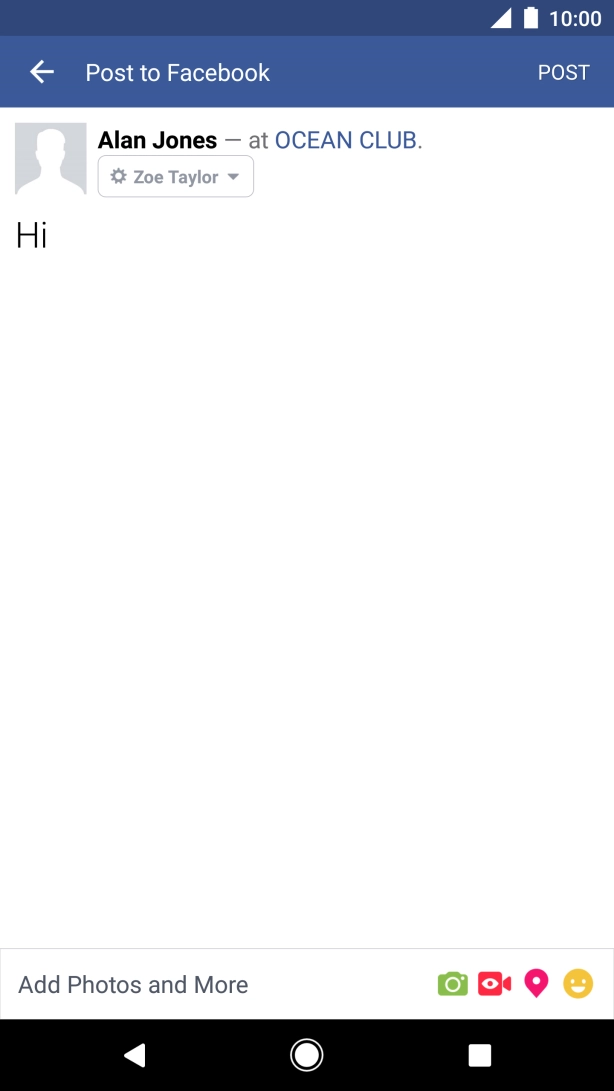 Write the required text and press POST.